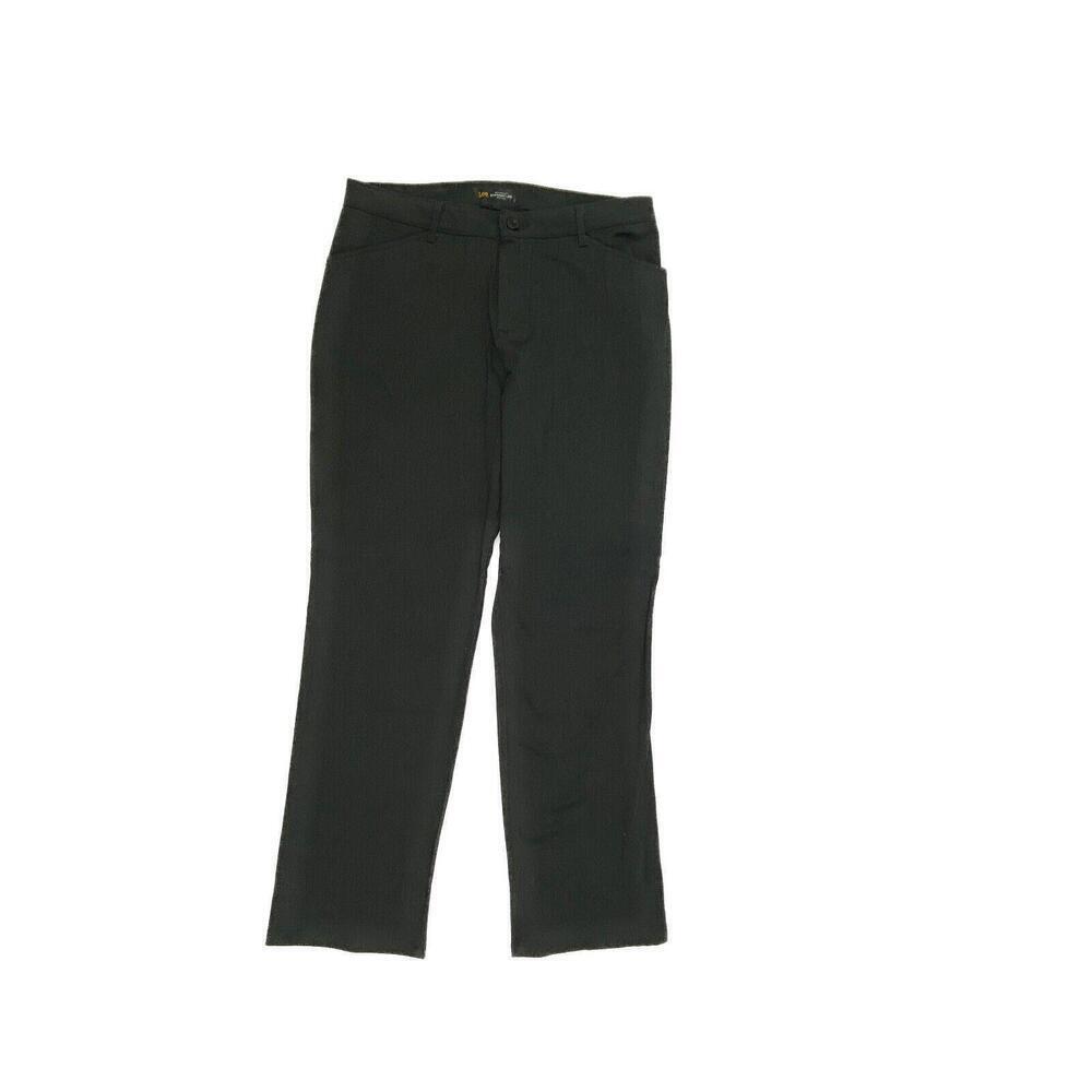 Lee Straight Leg Relaxed Fit Mid Rise Women's size 8P Gray Chino Pants